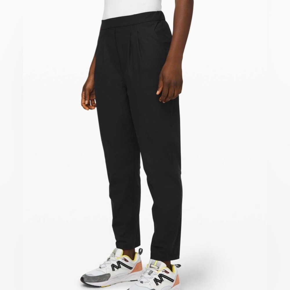 lululemon athletica Black Tapered Travel Trousers